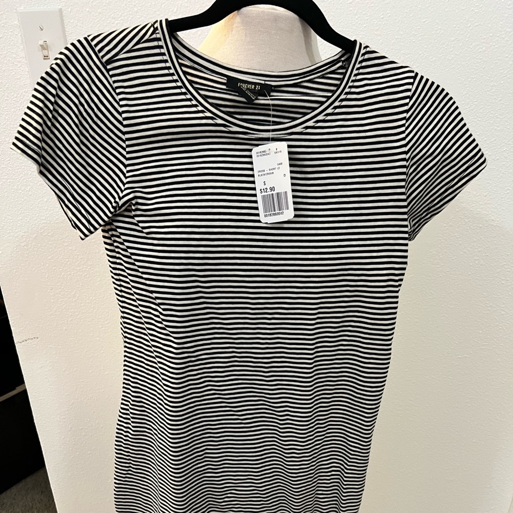 black and white stripe dress